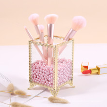 Geometric Glass Makeup Brush Box Holder Jewelry Box